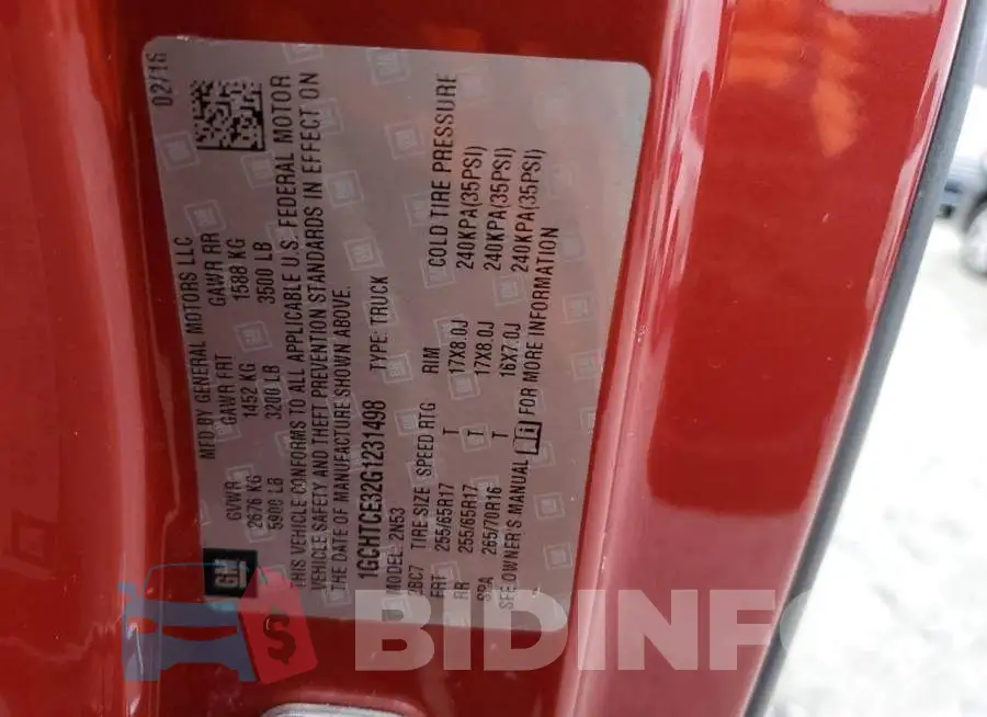 1GCHTCE32G1231498 Photo# 12