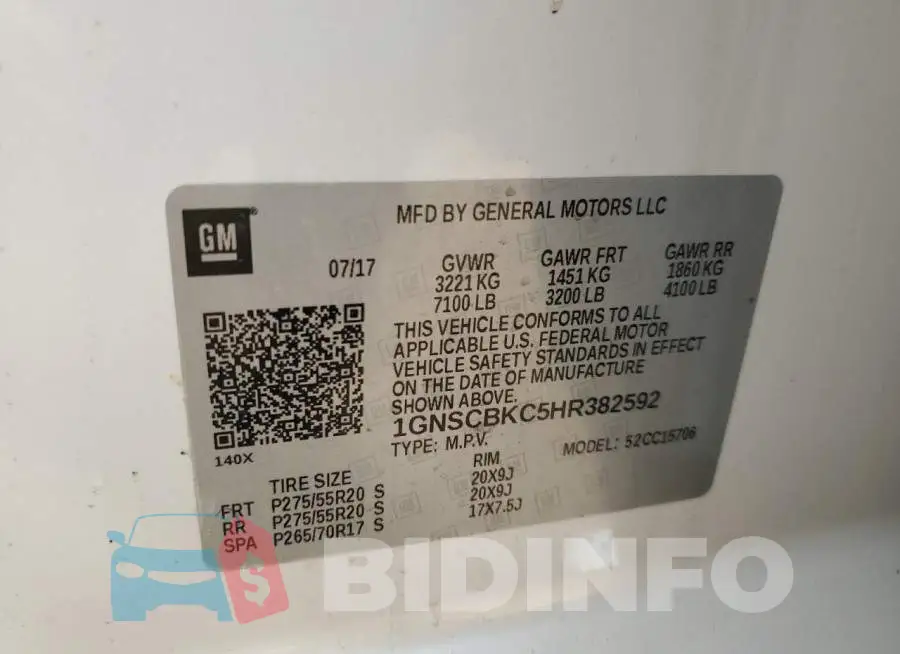 1GNSCBKC5HR382592 Photo# 13