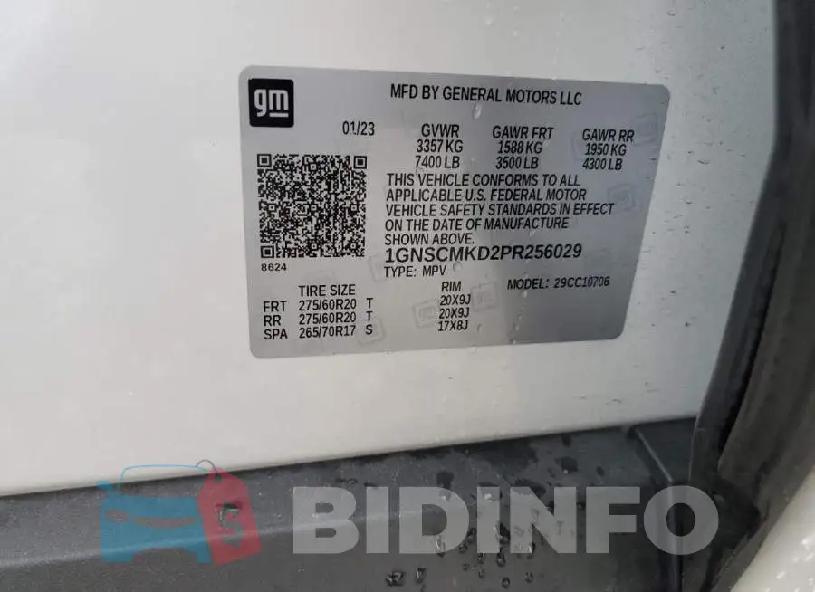 1GNSCMKD2PR256029 Photo# 13