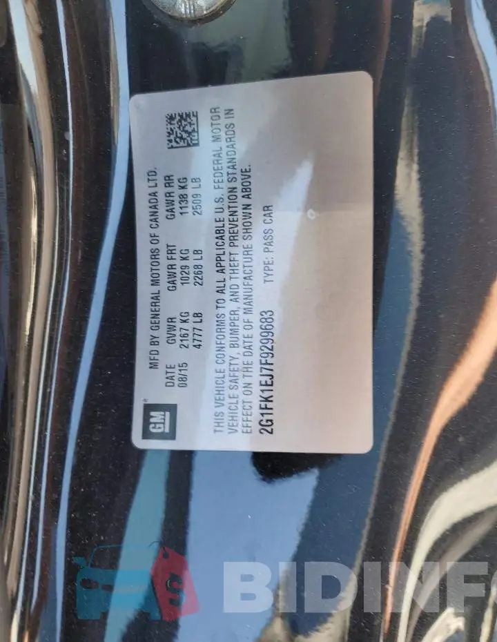 2G1FK1EJ7F9299683 Photo# 12