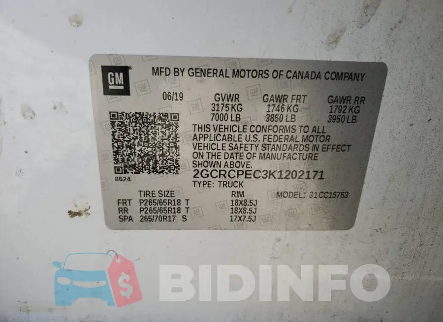 2GCRCPEC3K1202171 Photo# 12