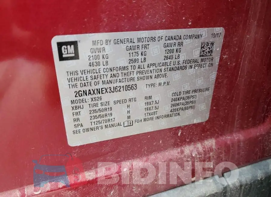 2GNAXNEX3J6210563 Photo# 13