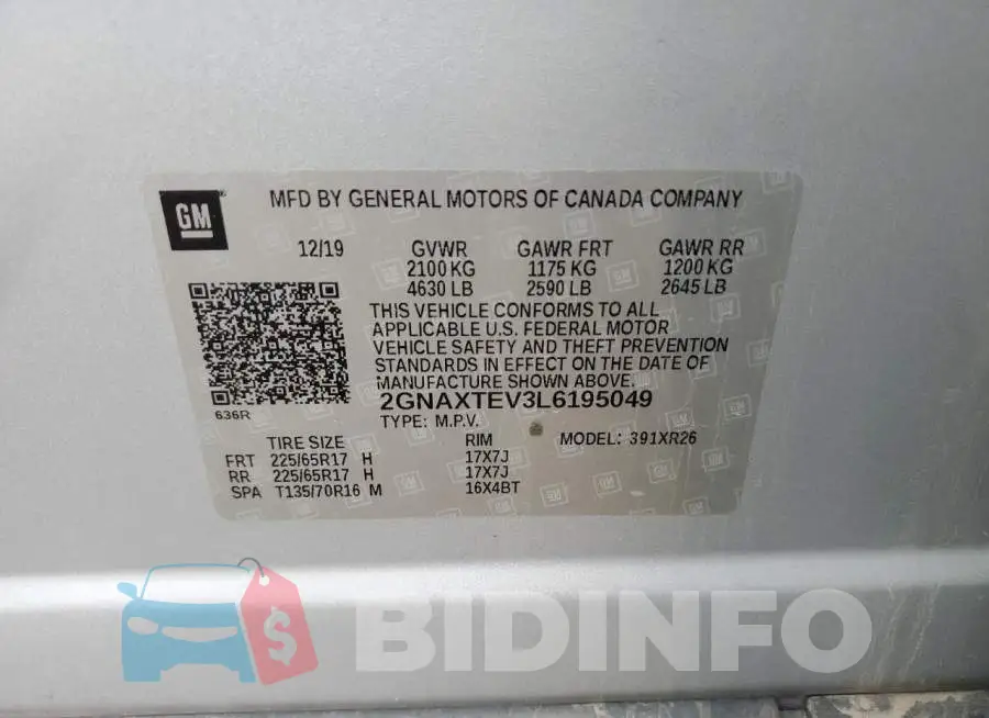 2GNAXTEV3L6195049 Photo# 13