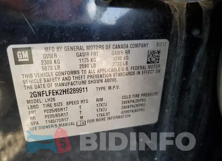 2GNFLFEK2H6289911 Photo# 14
