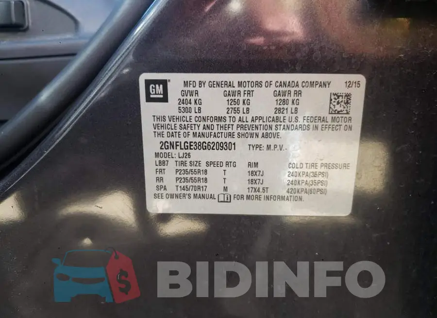 2GNFLGE38G6209301 Photo# 13