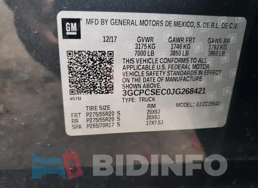 3GCPCSEC0JG268421 Photo# 12