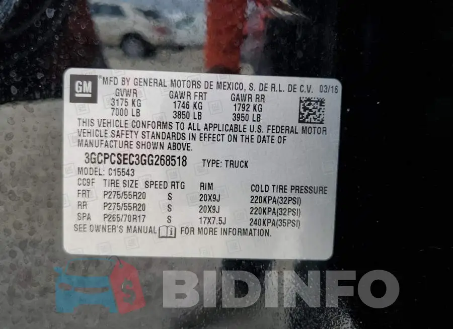 3GCPCSEC3GG268518 Photo# 12