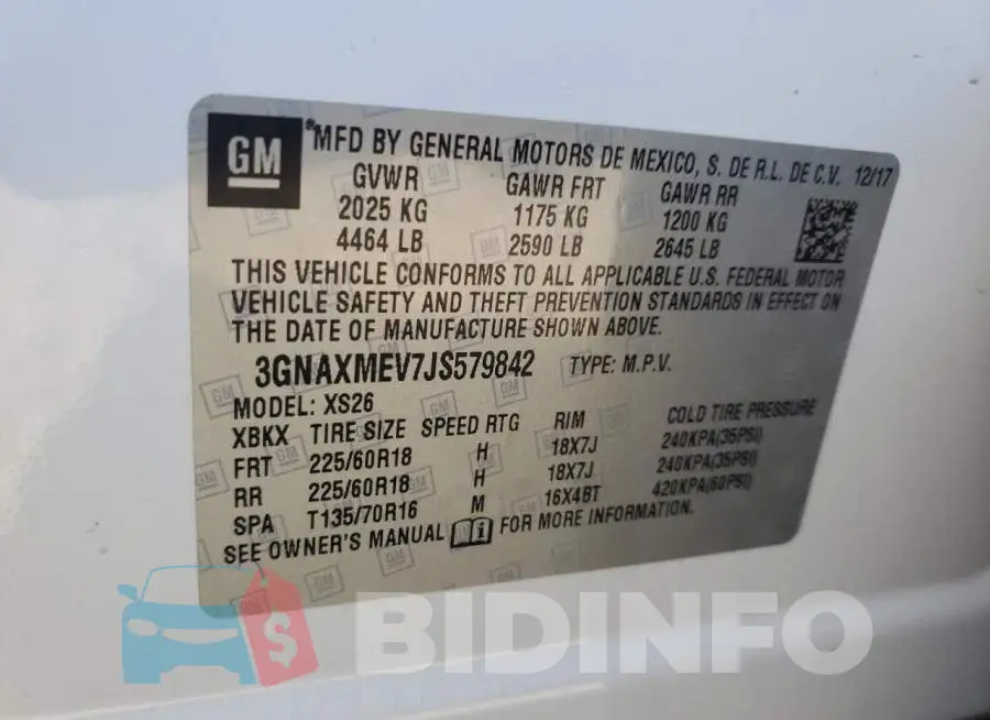 3GNAXMEV7JS579842 Photo# 13