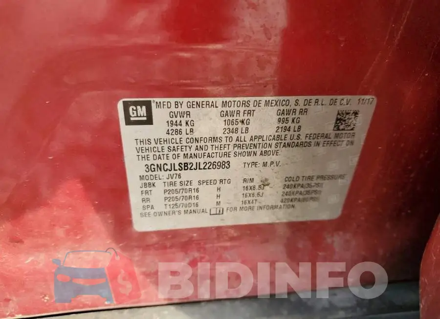 3GNCJLSB2JL226983 Photo# 12