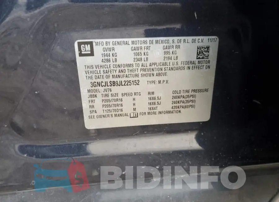 3GNCJLSB9JL225152 Photo# 12