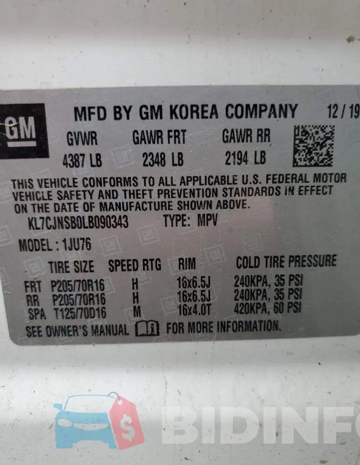 KL7CJNSB0LB090343 Photo# 13