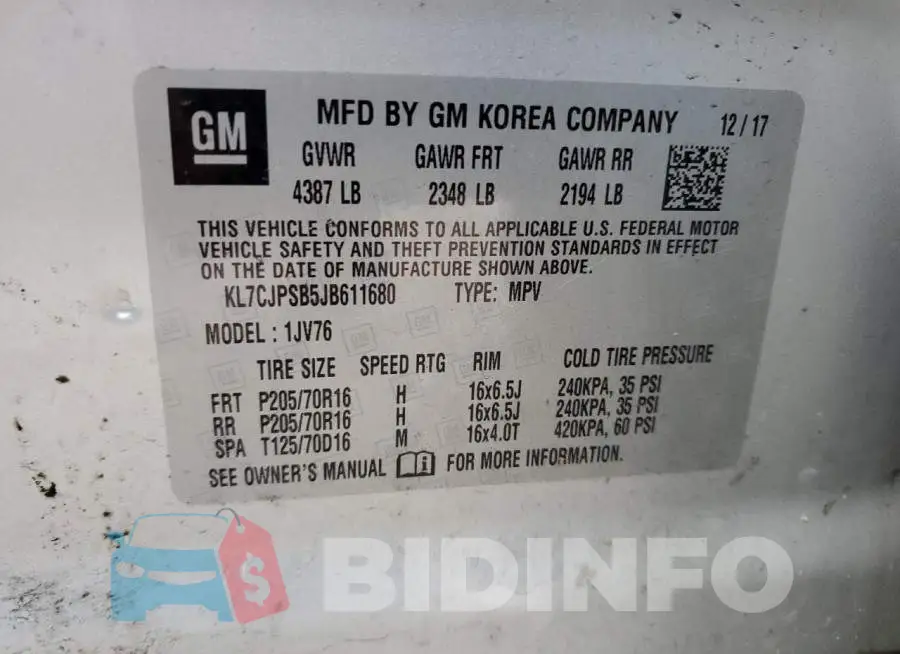 KL7CJPSB5JB611680 Photo# 12