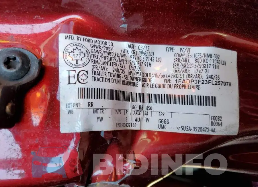 1FADP3F23FL257979 Photo# 13