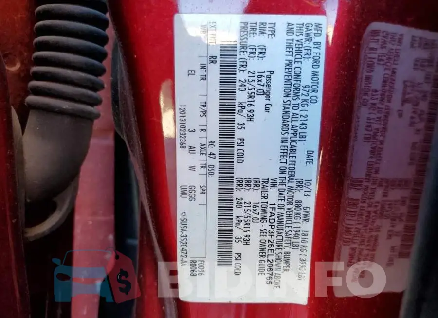 1FADP3F26EL206765 Photo# 12