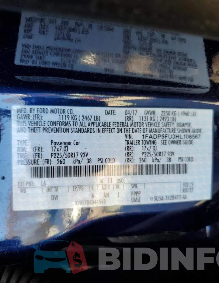 1FADP5FU3HL108567 Photo# 12