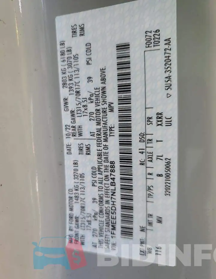 1FMEE5DH7NLB47888 Photo# 13