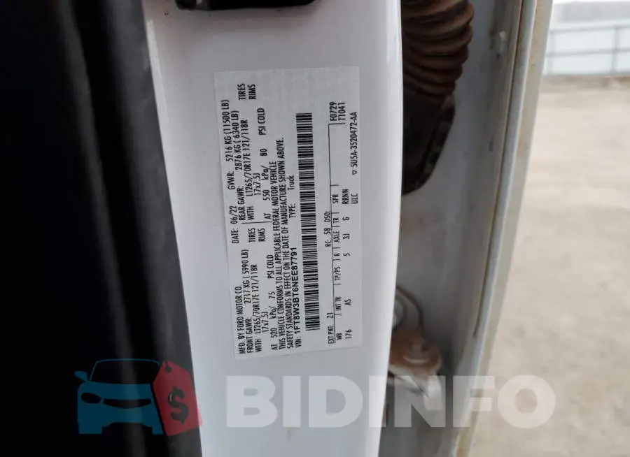 1FT8W3BT6NEE87791 Photo# 12