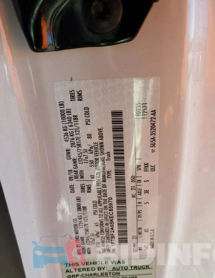1FTBF2A65KEC85970 Photo# 12