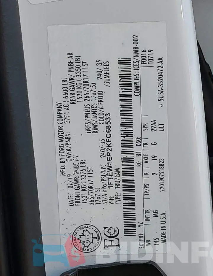 1FTEW1EP2KFC68533 Photo# 12