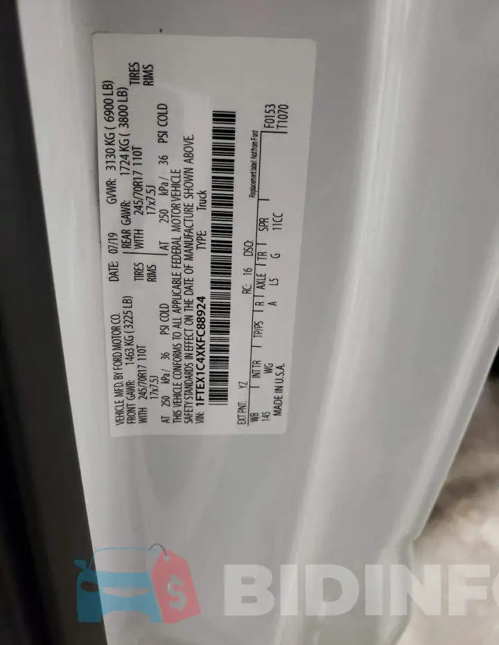 1FTEX1C4XKFC88924 Photo# 13