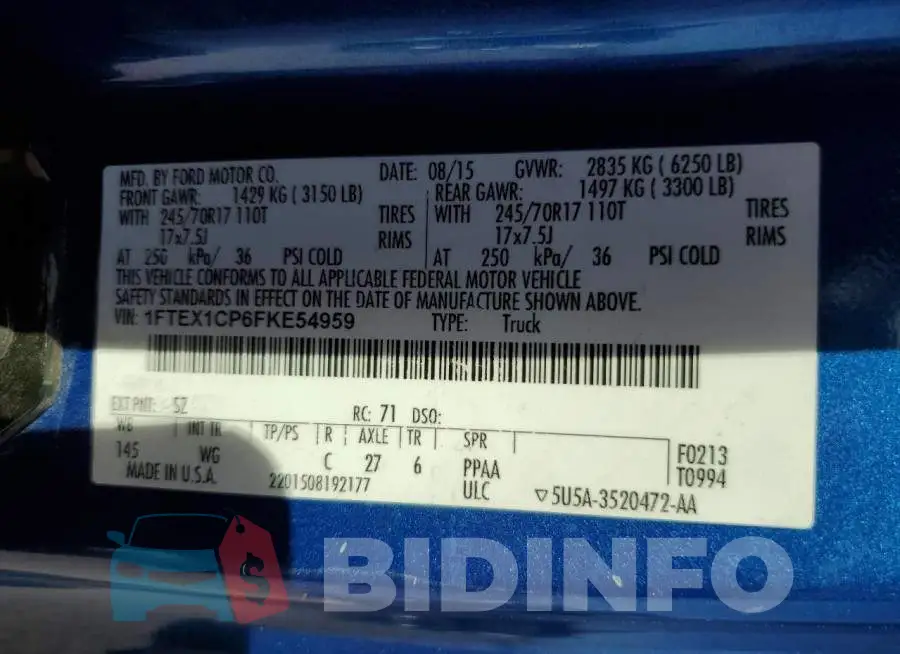 1FTEX1CP6FKE54959 Photo# 12