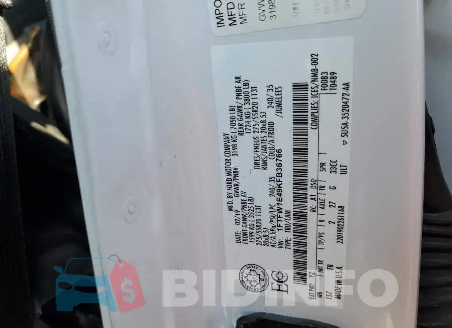 1FTFW1E49KFB36766 Photo# 12