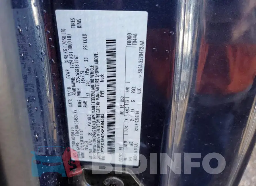 1FTFX1E47KFA84583 Photo# 12