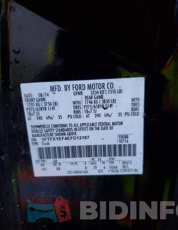 1FTFX1EF4EFD12187 Photo# 12