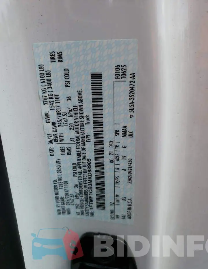 1FTMF1CB3MKD88905 Photo# 12
