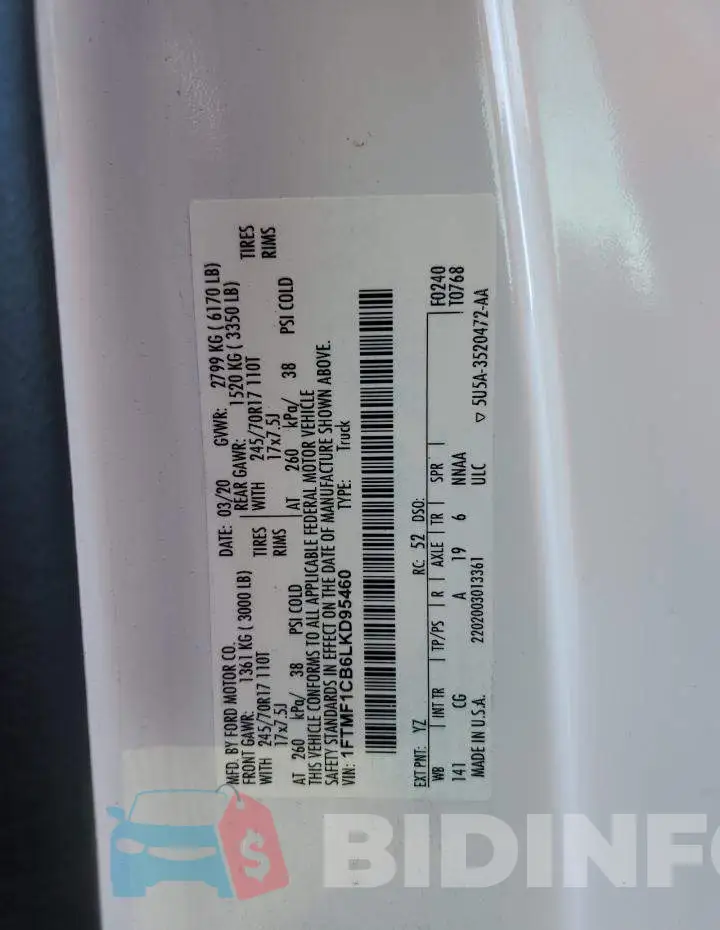 1FTMF1CB6LKD95460 Photo# 12