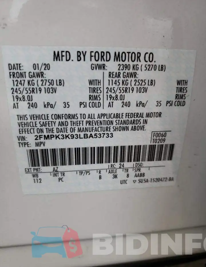 2FMPK3K93LBA53733 Photo# 14