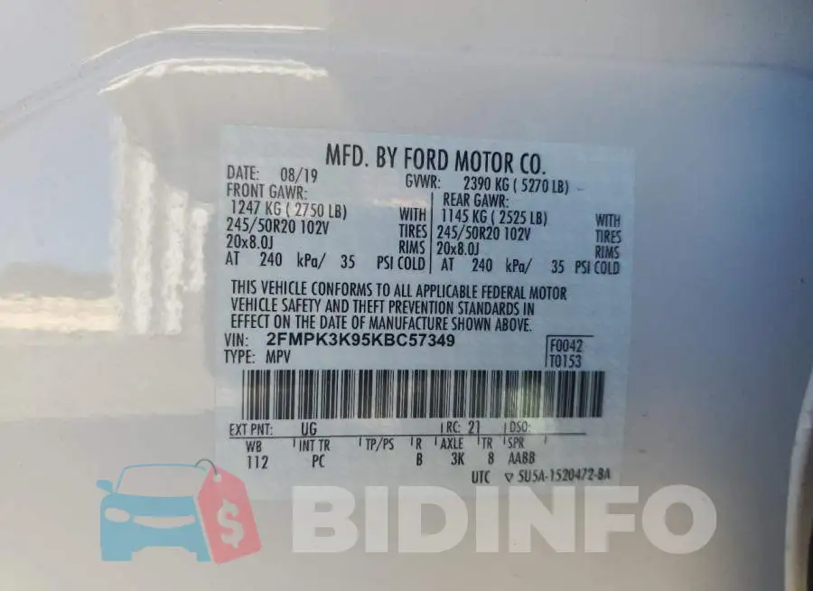 2FMPK3K95KBC57349 Photo# 13