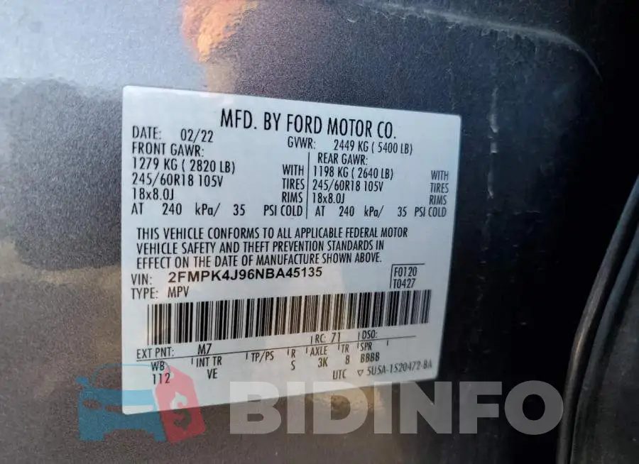 2FMPK4J96NBA45135 Photo# 13