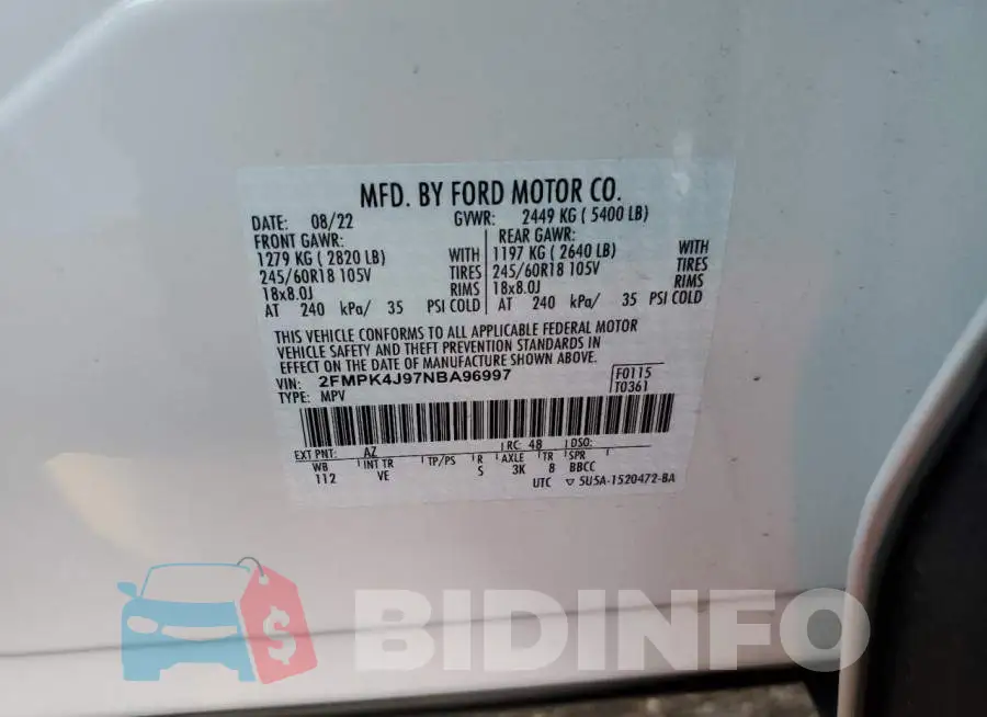 2FMPK4J97NBA96997 Photo# 14