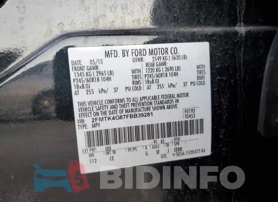 2FMTK4G87FBB39281 Photo# 12