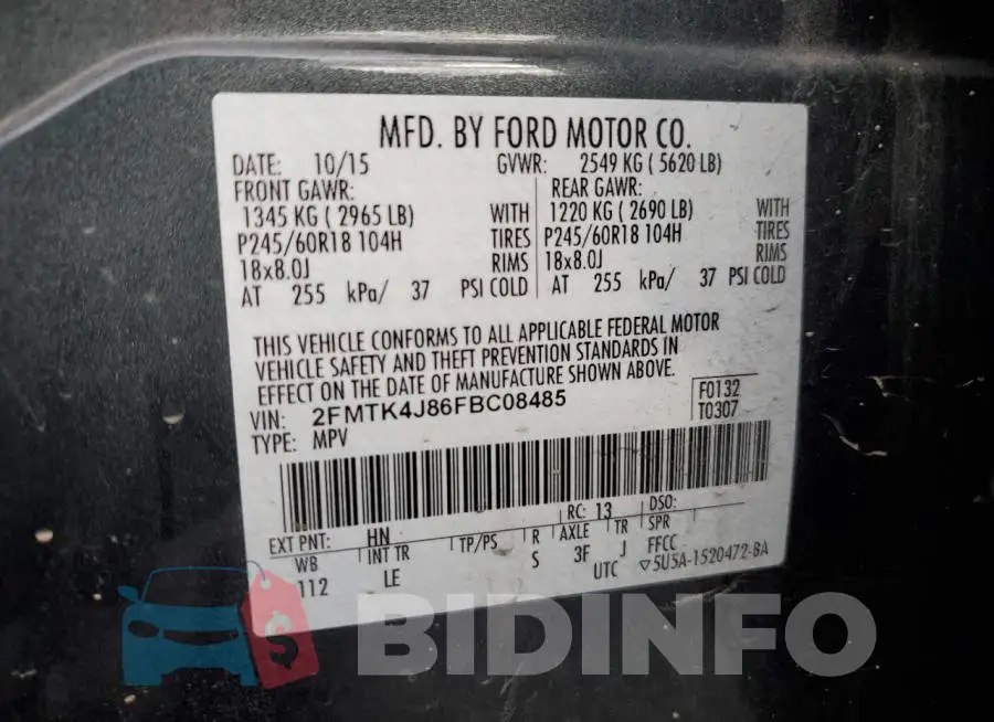 2FMTK4J86FBC08485 Photo# 12