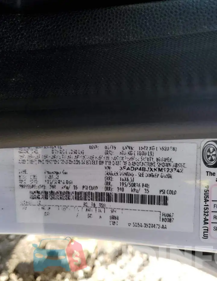 3FADP4BJXKM123742 Photo# 12