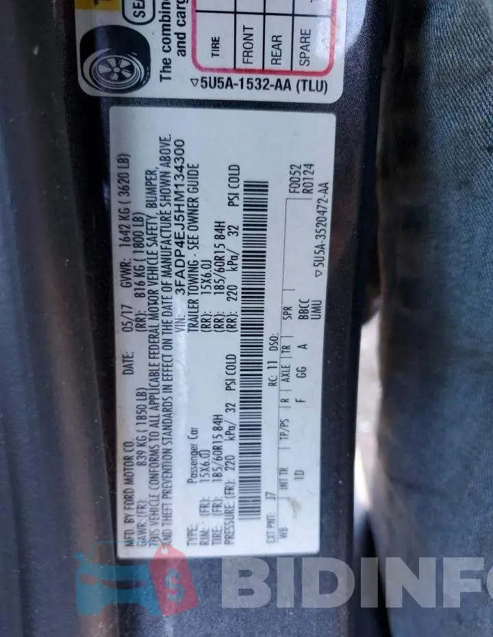 3FADP4EJ5HM134300 Photo# 12