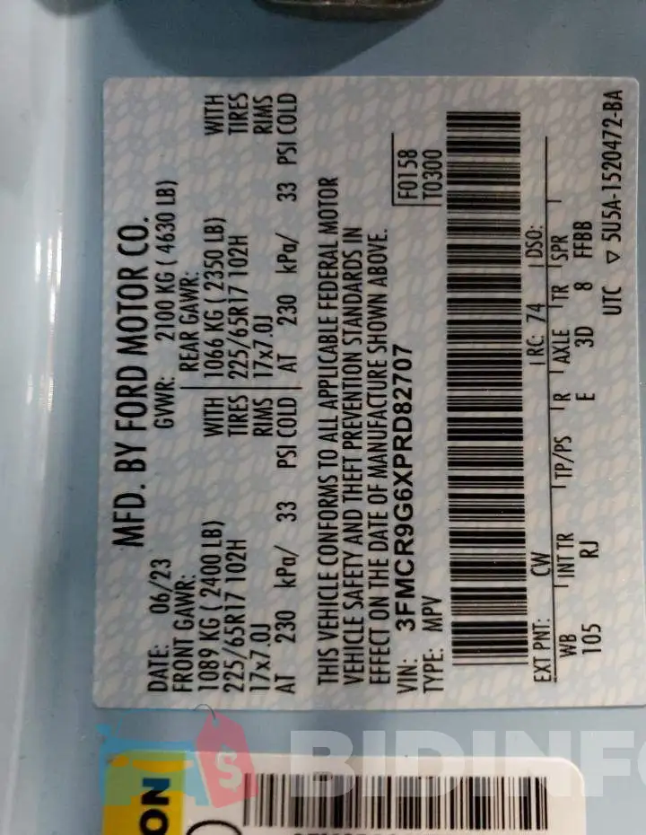 3FMCR9G6XPRD82707 Photo# 12