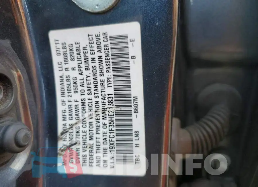19XFC1F35HE213831 Photo# 12