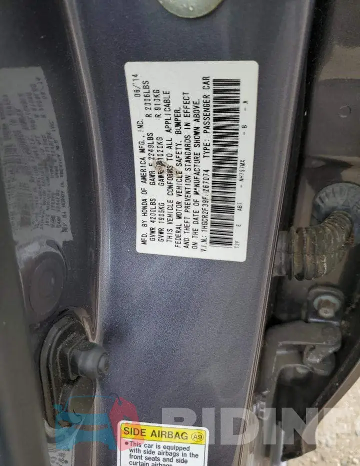 1HGCR2F39EA267074 Photo# 13
