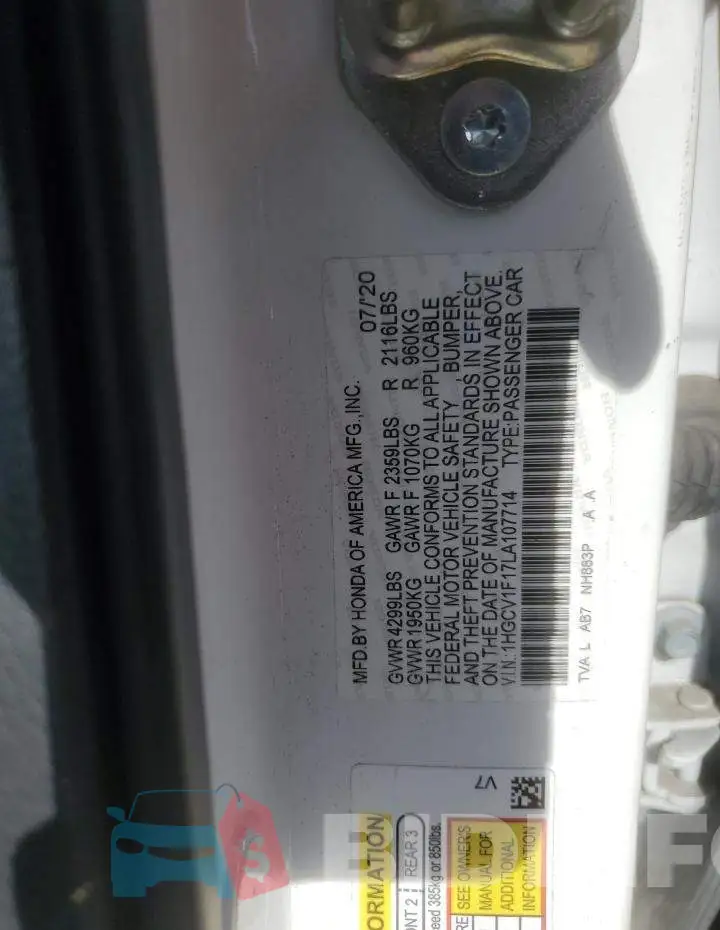 1HGCV1F17LA107714 Photo# 13