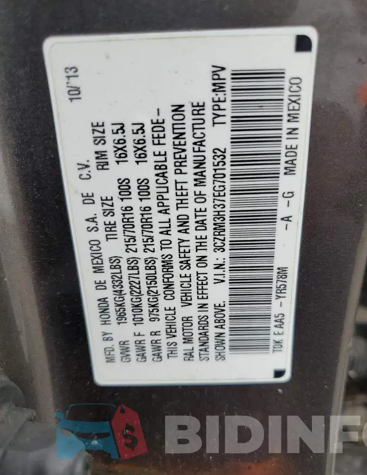 3CZRM3H37EG701532 Photo# 12