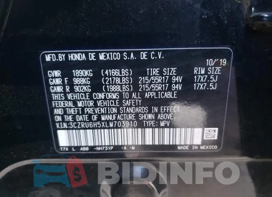 3CZRU6H5XLM703910 Photo# 14