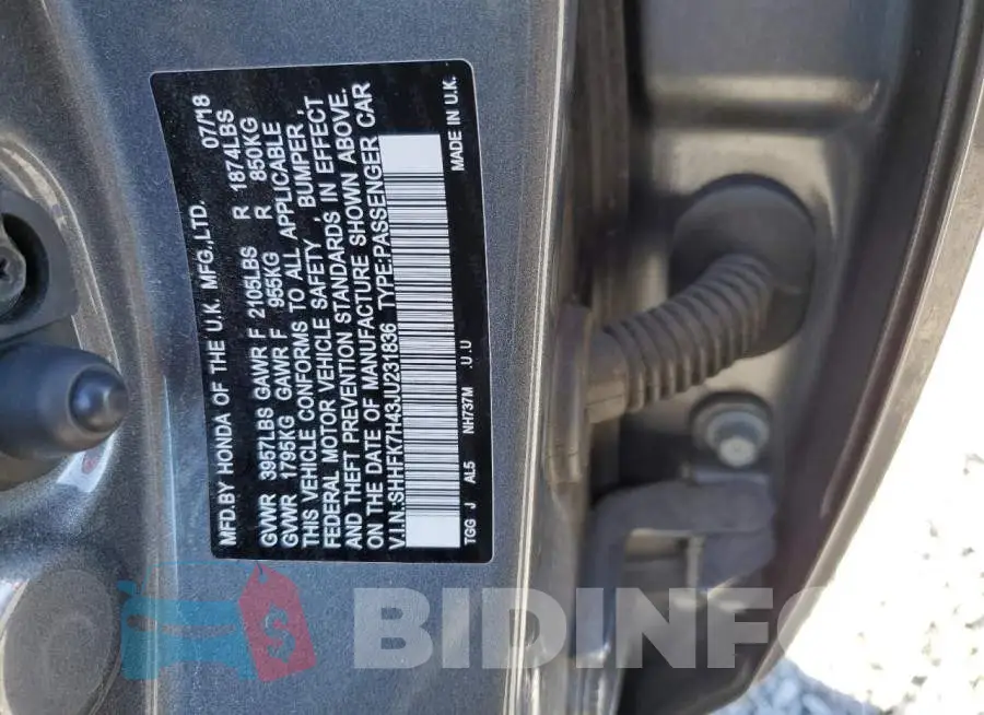 SHHFK7H43JU231836 Photo# 12