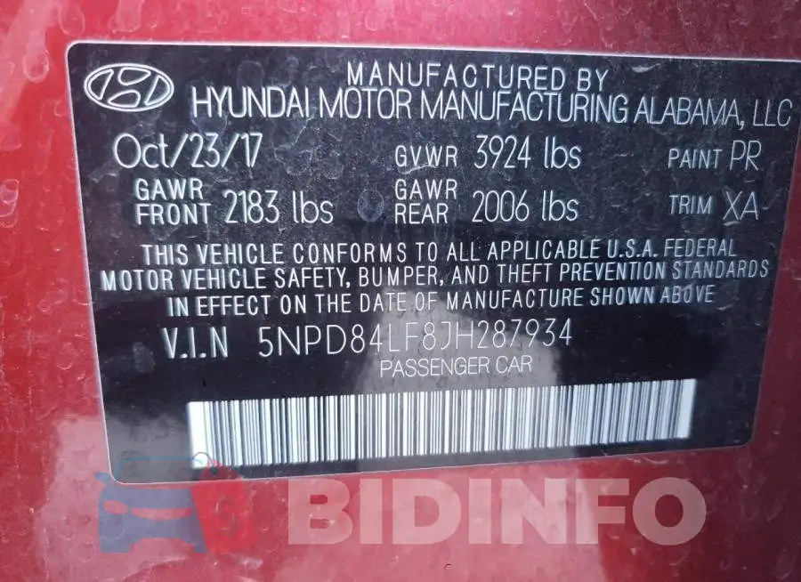 5NPD84LF8JH287934 Photo# 12