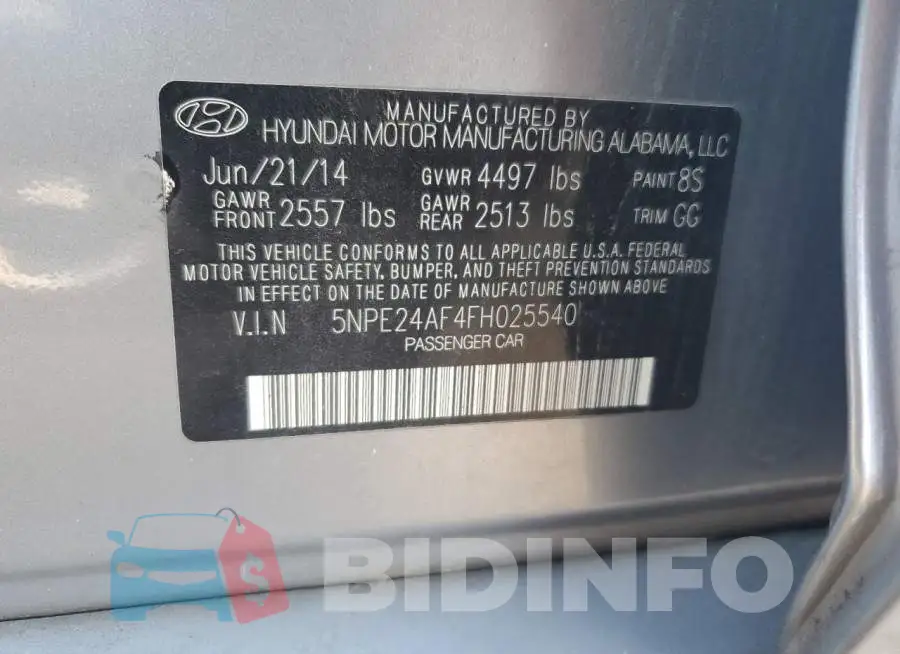 5NPE24AF4FH025540 Photo# 12
