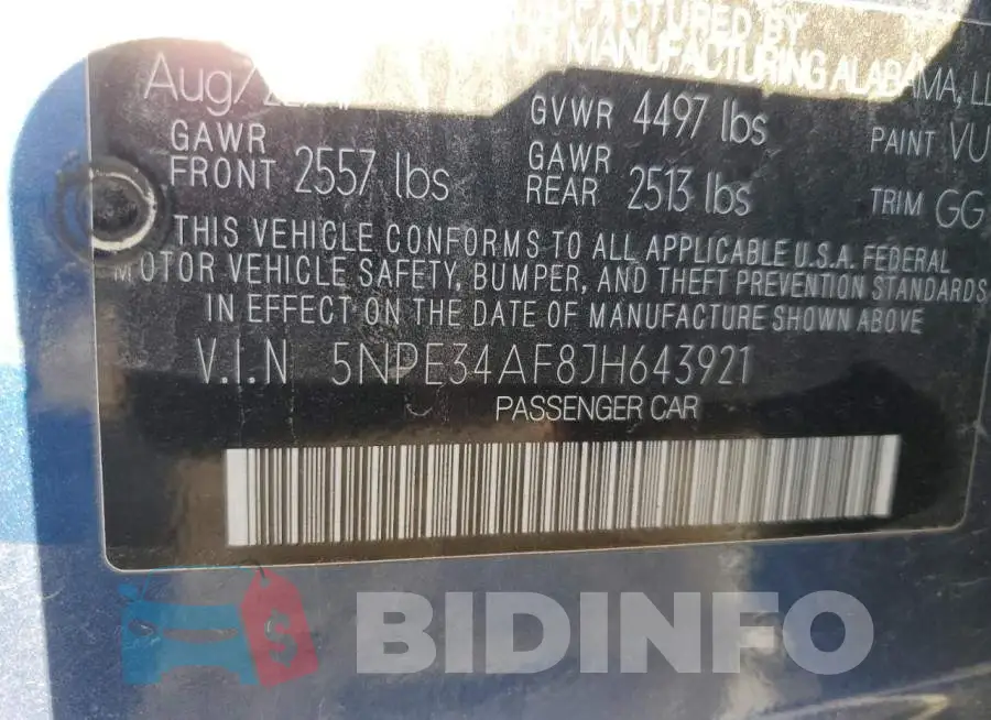 5NPE34AF8JH643921 Photo# 12