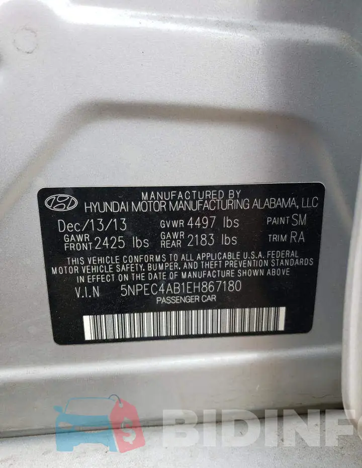 5NPEC4AB1EH867180 Photo# 13
