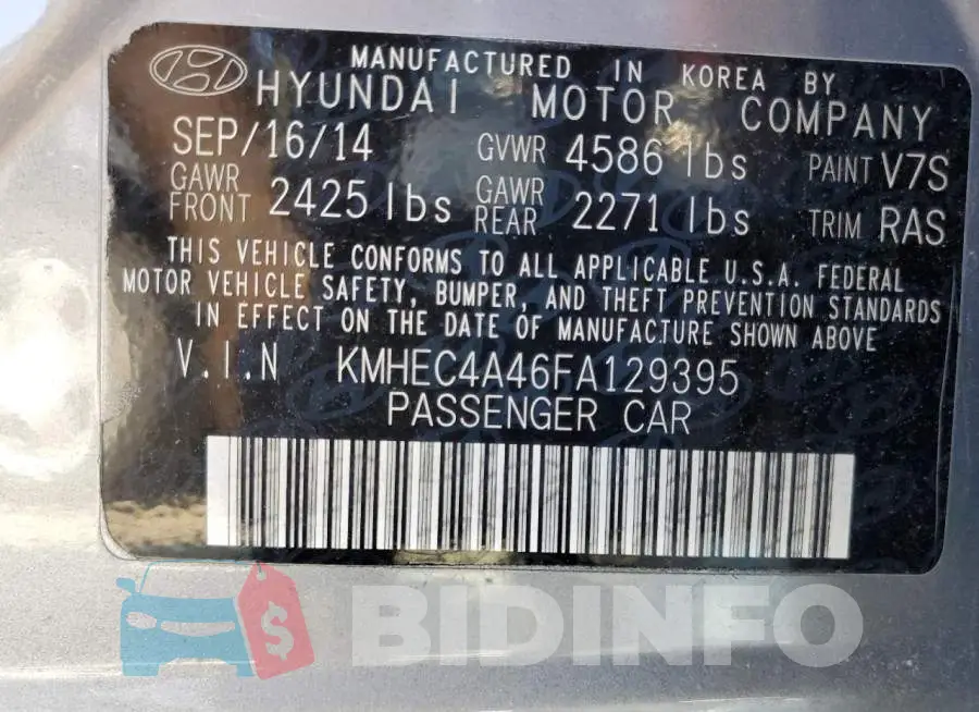 KMHEC4A46FA129395 Photo# 12